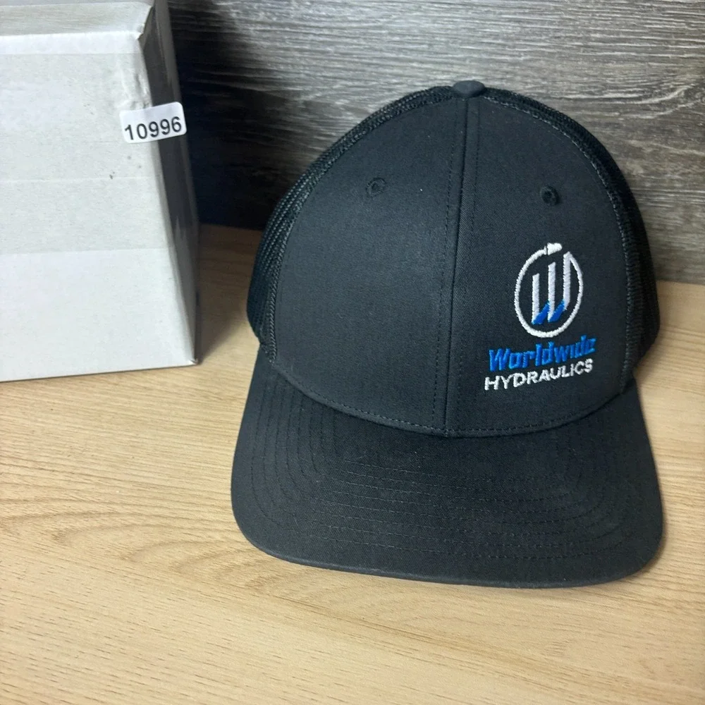 Worldwide Hydraulics Hat Cap Snap Back Black Trucker Adjustable